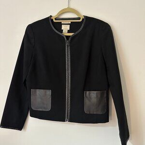 Club Monaco Leather trim Cropped Blazer